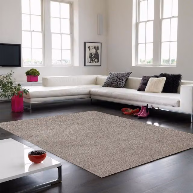 The Rug Shop UK Modern Plain Grey Shaggy Area Rug, W: 200 cm, L: 290 cm