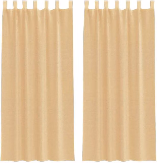 Berkfield Home Sand Voile Curtains with Rod Pockets, 2 Pack