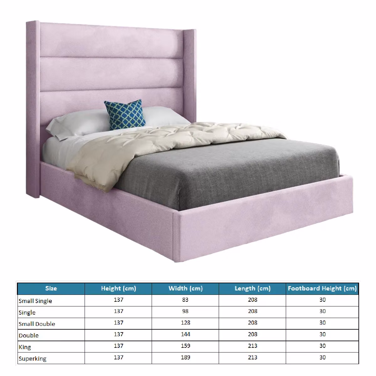 Casani Nuno Small Single Upholstered Soft Velvet Bed Frame in Pink – 4