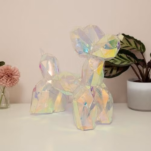Lesser & Pavey Starlightz LED Balloon Dog Decorative Table Lamp in Beige and Multicolour, W/D/H: 46 x 46 x 36 cm – 2