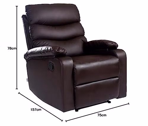 More4Homes Ashby Bonded Leather Recliner Armchair in Brown – 3