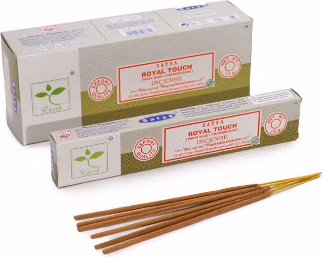 Satya Incense Royal Touch White Sage and Frankincense Aromatherapy Sticks in Blue and Multicolour