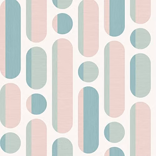 Graham & Brown Envy Morse Pink Geometric Botanical Wallpaper
