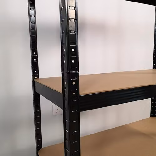 Samuel ALEXANDER Heavy Duty 5 Tier Metal Garage Shelving Storage Racking Unit, Black, W: 90 cm, D: 40 cm, H: 180 cm – 4