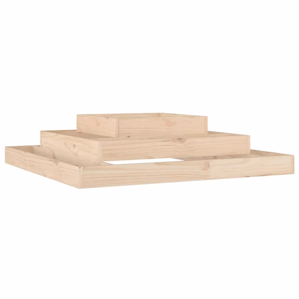 Berkfield Home Beige Wood Planter Tub W/D/H: 110 x 110 x 27 cm – 3