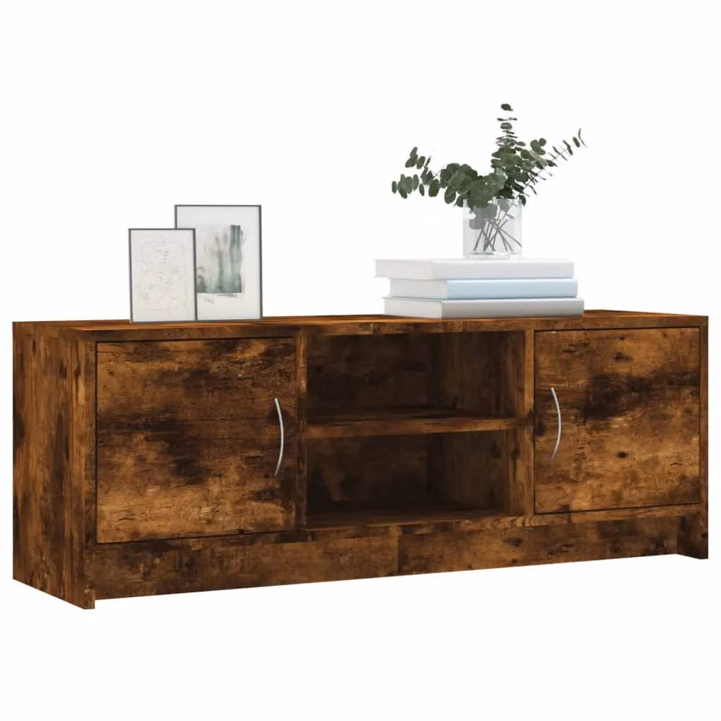 Berkfield Home TV Cabinet in Smoked Oak Brown, W: 102 cm, D: 37.5 cm, H: 37.5 cm – 3