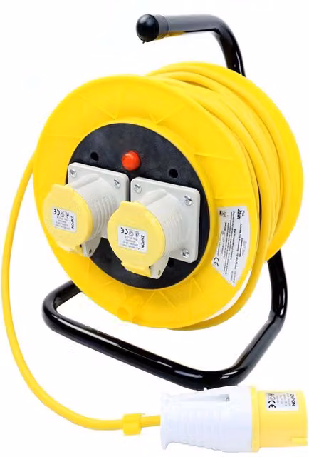 Oypla 2 Way Gang Socket Extension Cable, Yellow