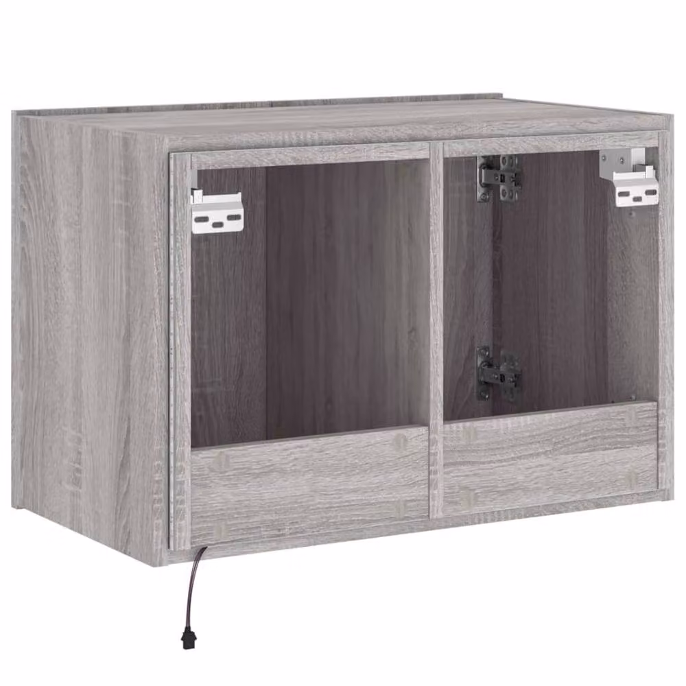 Berkfield Home Modern Wall Mounted TV Cabinet with Integrated LED Lights in Grey, W/D/H: 60 x 35 x 41 cm – 3