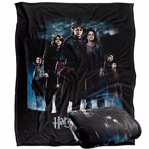 LOGOVISION Harry Potter Goblet of Fire Poster Fleece Throw Blanket, Multicolour and White, W/D/H: 152 x 127 cm – 1