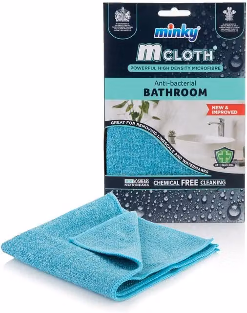 Minky Antibacterial Bathroom M Cloth in Blue and Turquoise
