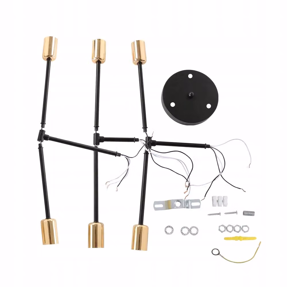 COMELY Industrial Vintage 6-Light Ceiling Light in Gold, Dia: 52 cm – 5