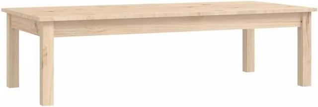 Berkfield Home Rustic Solid Pine Coffee Table in Beige, W: 110 cm, D: 50 cm, H: 30 cm – 1