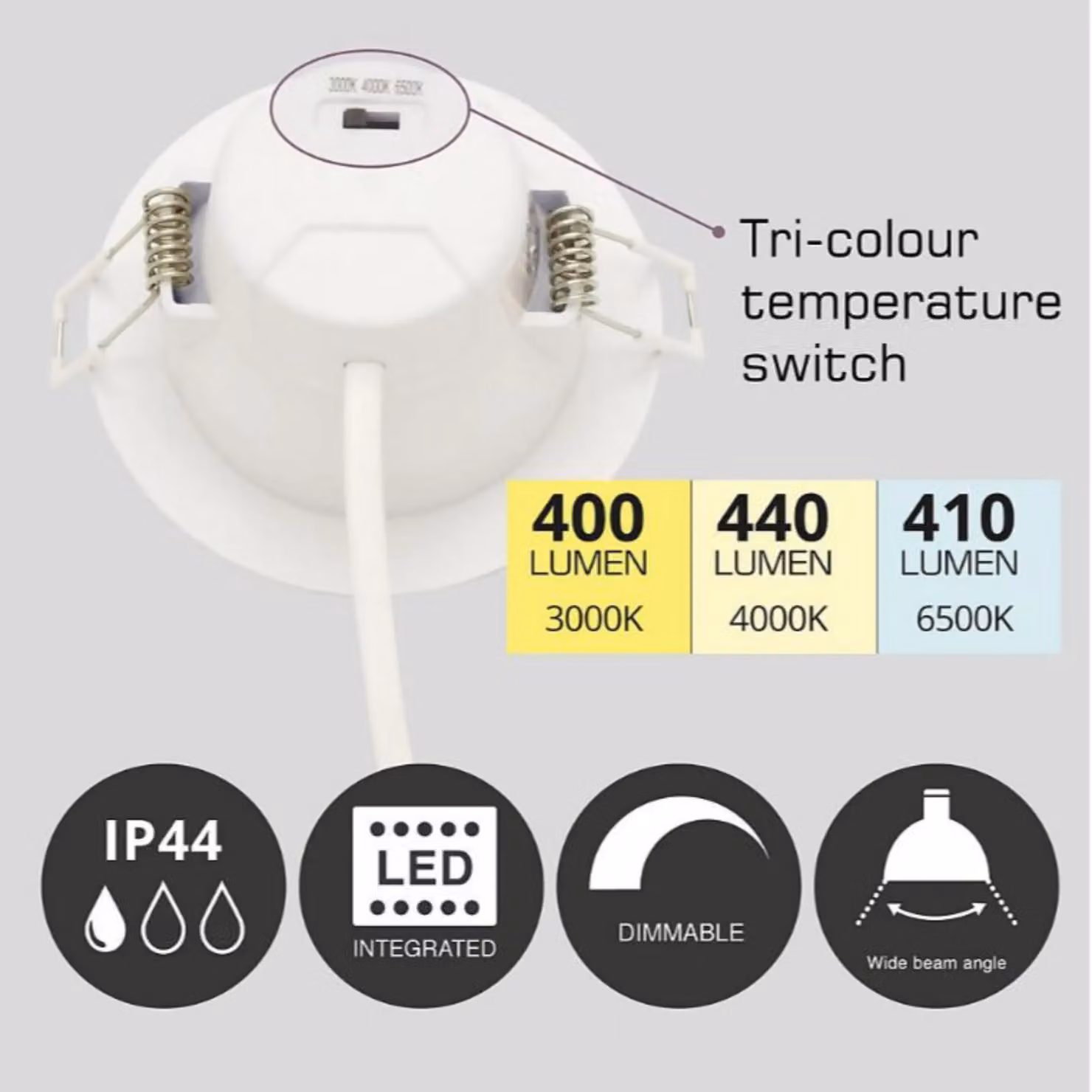 First Choice Lighting Set of 40 CCT LED Recessed Bathroom Downlights, White, IP44, Dimmable – 2