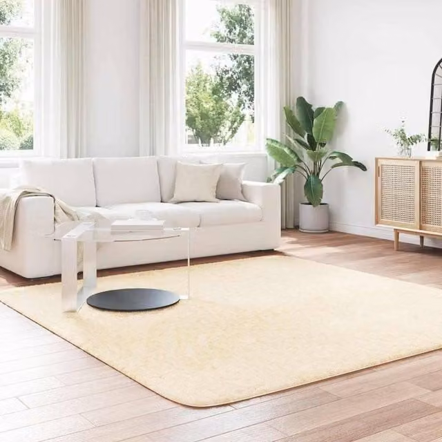 Berkfield Home NAVARRA Shaggy High Pile Rug, Beige, W/D: 240 x 240 cm – 1