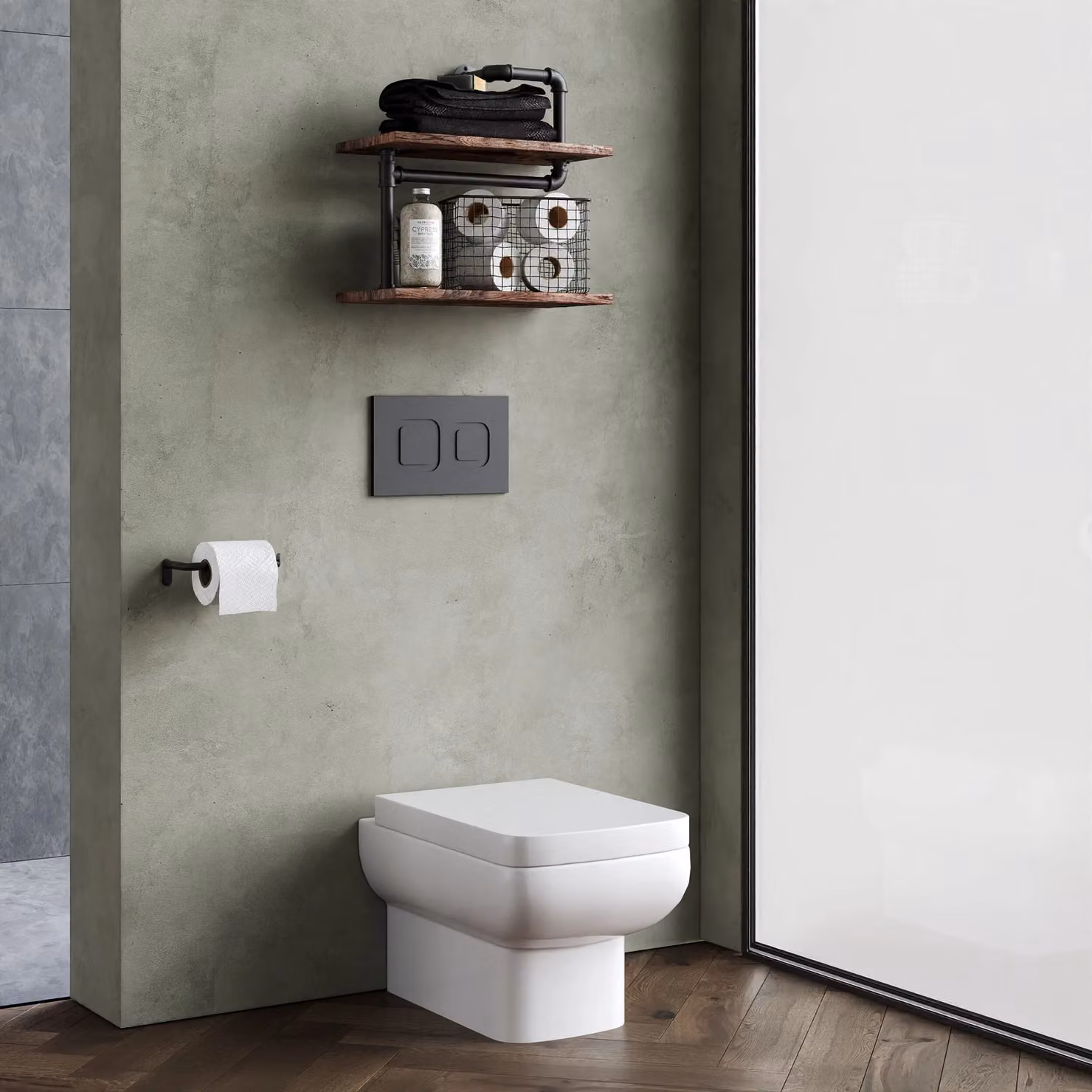Balterley Alba Square Wall Hung Ceramic Rimless Toilet Pan with Soft Close Seat, White, W: 40.0 cm, D: 52.5 cm, H: 40.0 cm – 3