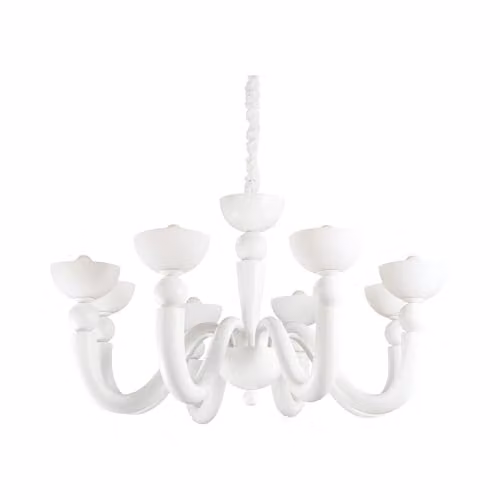 Ideal Lux BON BON SP8 White Suspended Metal Classic Pendant Light