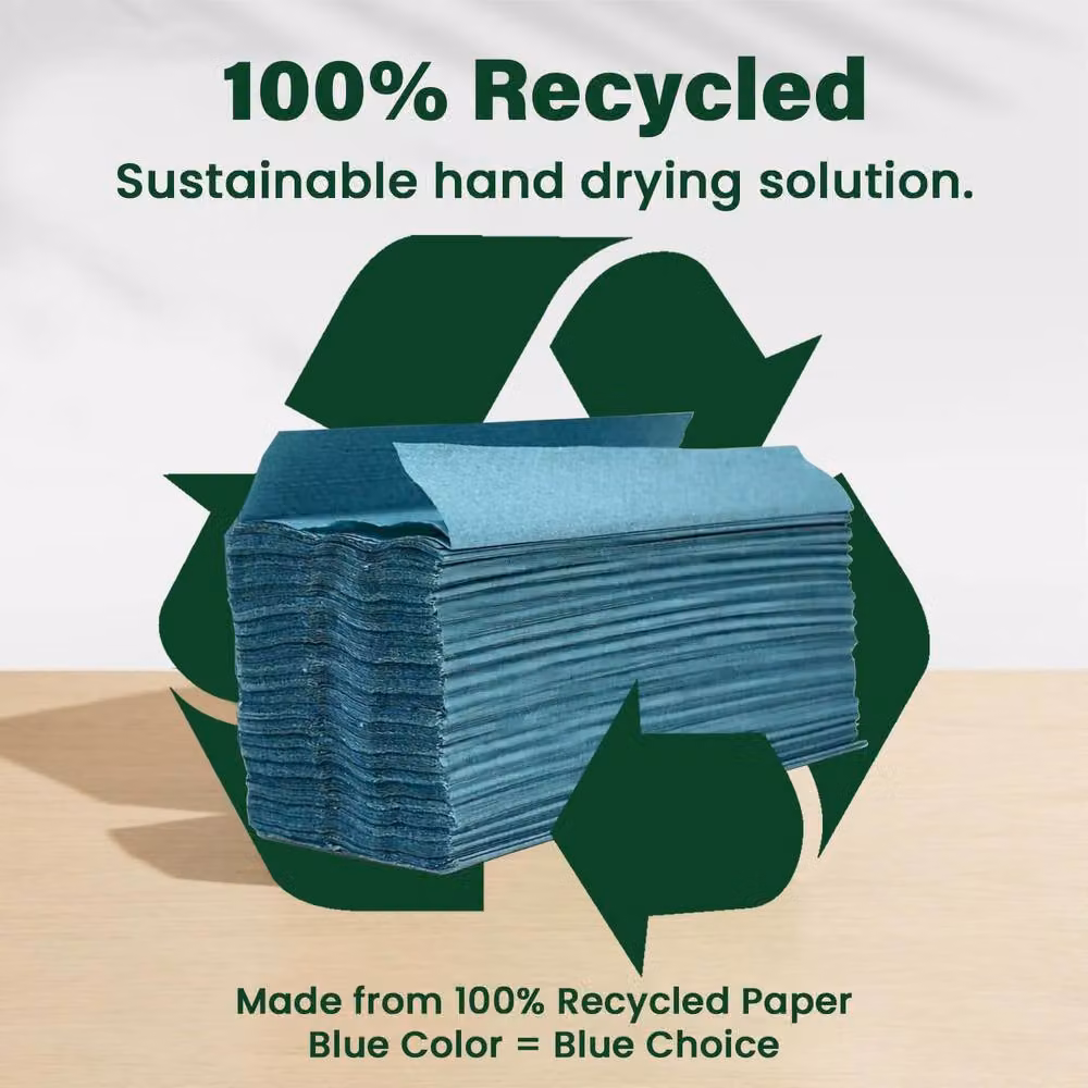 ECONX C Fold Blue Disposable 1 Ply Paper Hand Towels, Pack of 2400 – 5
