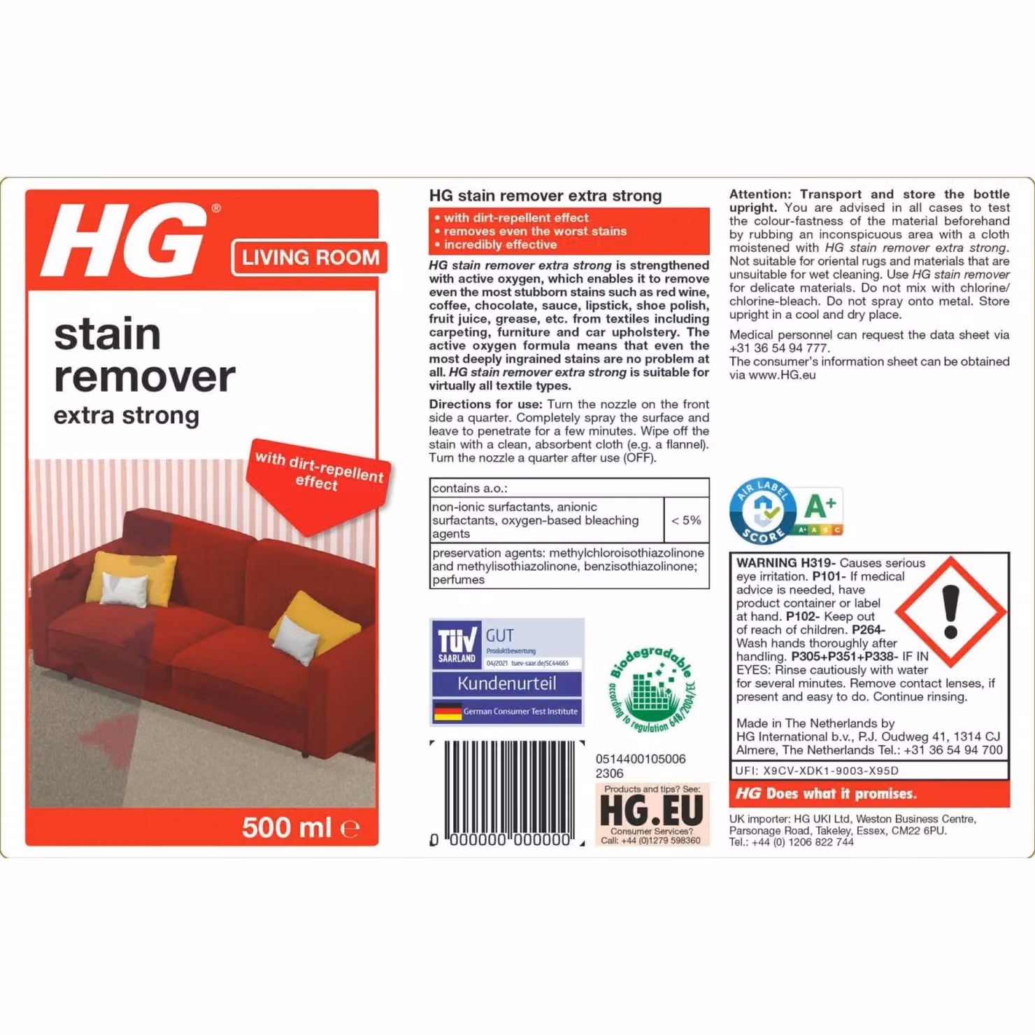 HGL HG Stain Remover Extra Strong 500ml White – 2