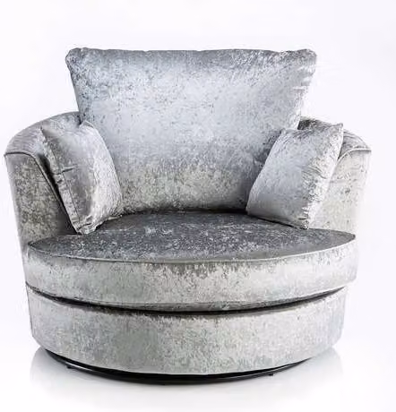 Snugg Furniture UK Limited Aurora Swivel Tub Chair in Silver Crushed Velvet