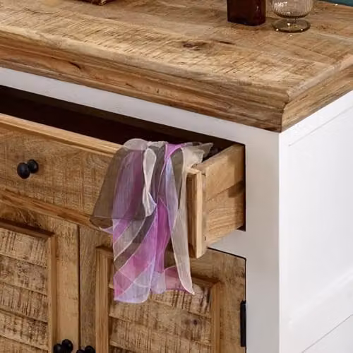 Adorable Lifestyle Alfie Mango Wood Sideboard in Brown and White, W80 x D40 x H80 cm – 4