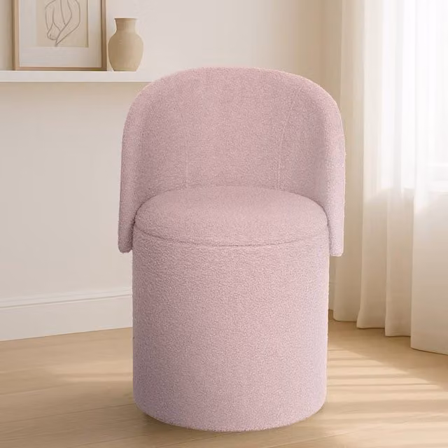 Gaveno Cavailia 3 In 1 Malibu Pink Bouclé Upholstered Ottoman Stool