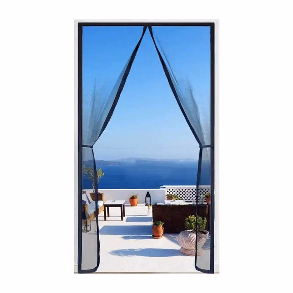 FLAVORA Magnetic Mesh Screen Door Net Curtain in Black, W: 100 cm, H: 130 cm – 5