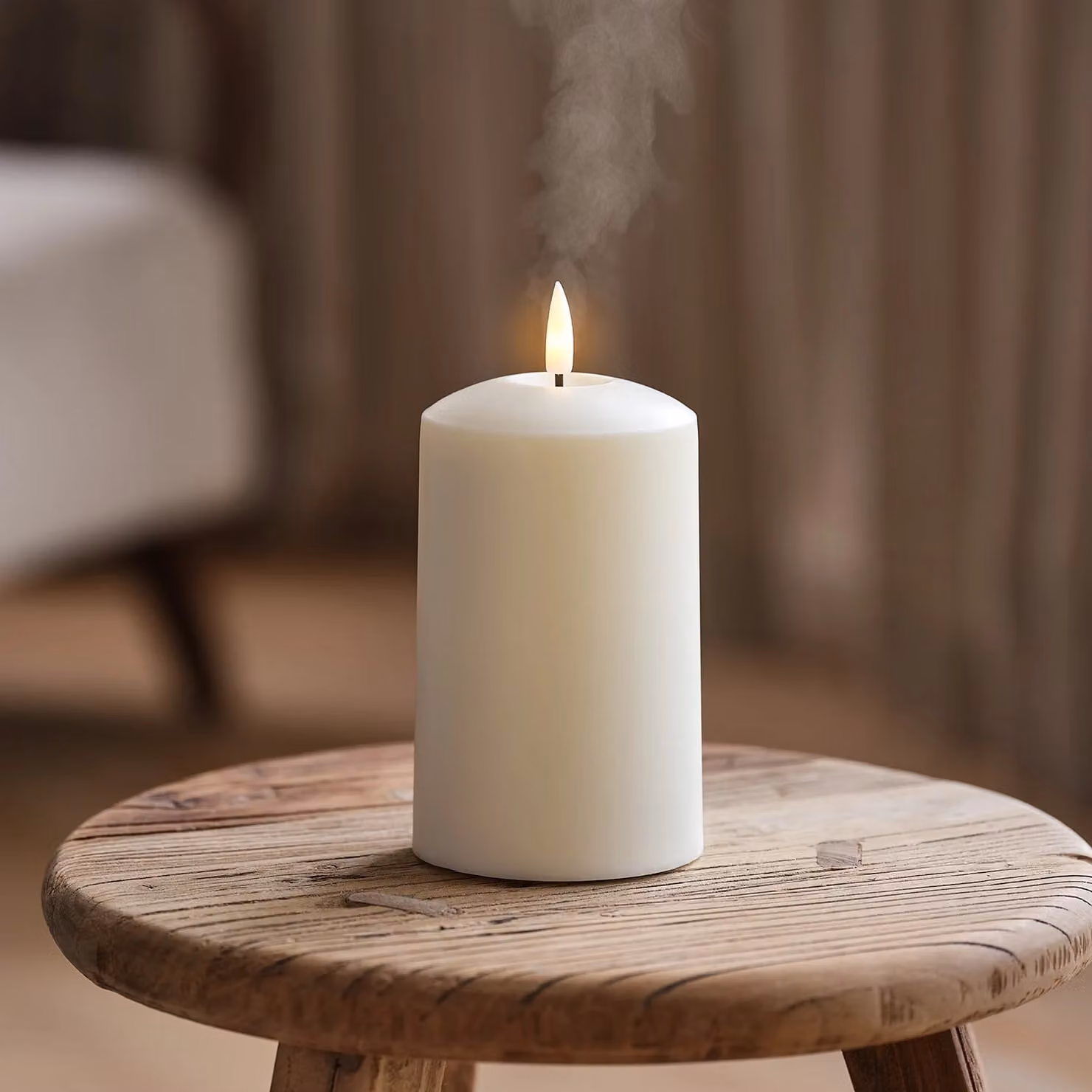 Lights4fun TruGlow AIR Portable Candle Diffuser in White with Remote Control and Flicker Effect