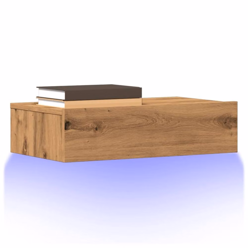Berkfield Home Artisan Oak TV Cabinets with LED Lights, 2 Piece Set, Brown, W: 60 cm, D: 35 cm, H: 15.5 cm – 2