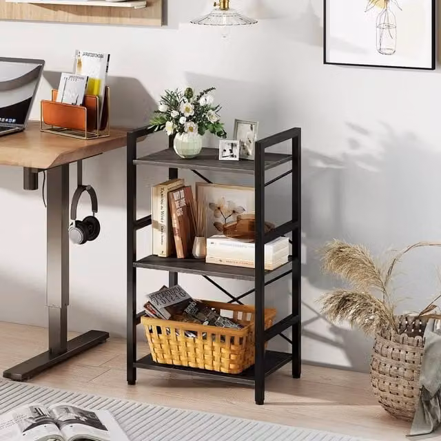 Kelvenix Industrial Freestanding Metal Display Shelf and Storage Organiser in Matt Grey – 1