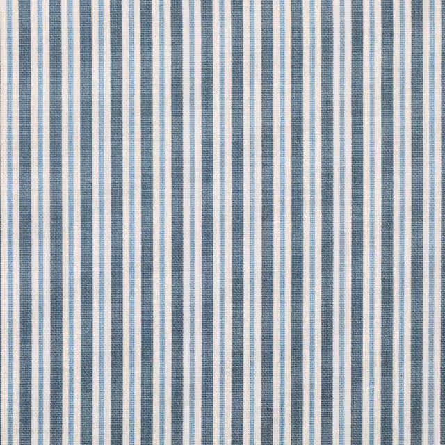 Terrys Bay Stripe Fabric in Indigo Blue