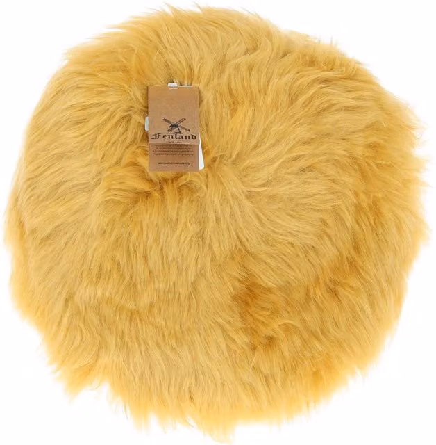 Fenland England Round Lambskin Sheepskin Seat Pad in Purple and Yellow