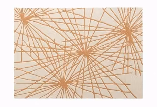 Esselle Home Aura Starburst Modern Rectangular Wool Rug in Sand and Orange, W: 160 cm, D: 230 cm – 1