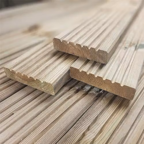 Snowdon Timber Natural Pine Treated Decking Boards, Pack of 25, W: 12 cm, H: 2.8 cm, L: 240 cm – 2
