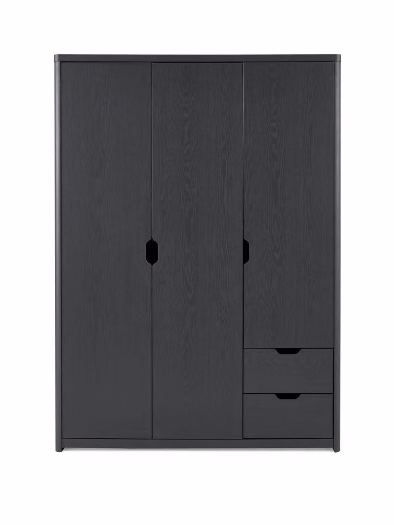 Very Home Modern Grey Wardrobe with Doors and Drawers H 175 x W 124 x D 53 cm