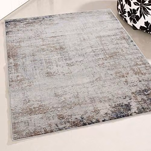 Mynes Home UK Modern Abstract Living Room Rug in Brown and Grey, W: 200 cm, D: 290 cm – 1