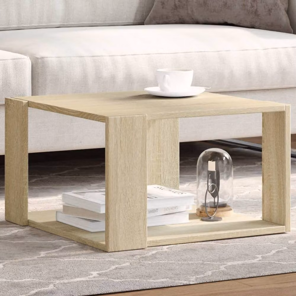 Berkfield Home Sonoma Oak Coffee Table in Beige, W/D/H: 51.5 x 51.5 x 30 cm – 2