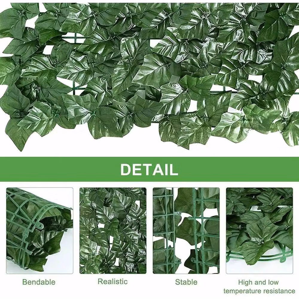 SPETLEK Artificial Leaf Hedge Privacy Fence Screen in Green with 100 Ties, W: 100 cm, H: 15 cm – 5