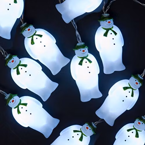 Snowtime The Snowman and The Snowdog Battery Operated Indoor LED String Light with 10 Ice White LEDs – 2