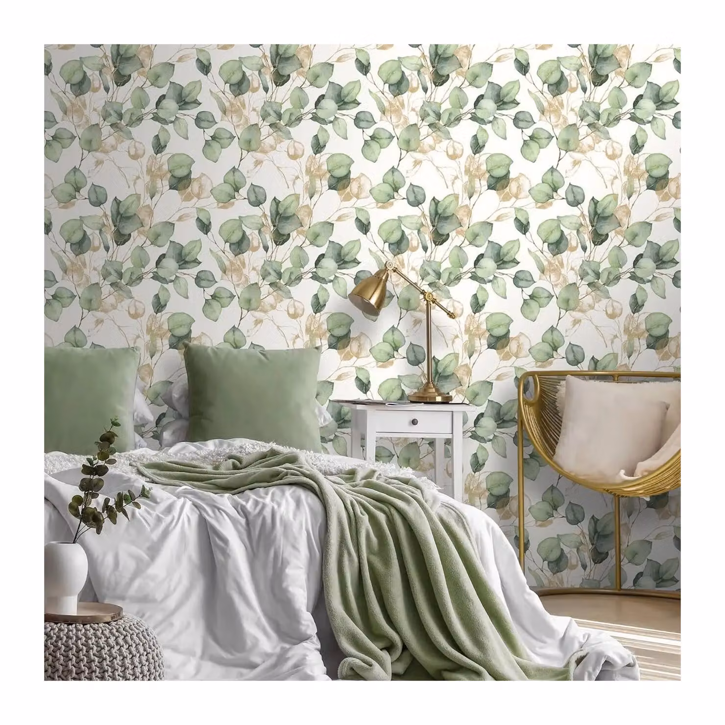 Muriva Eucalyptus Botanical Floral Wallpaper in Green – 2