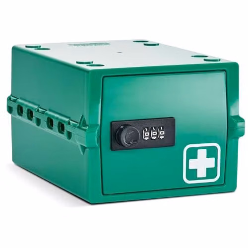 Lockabox Mini 3L Lockable Medicine Box in Medi Green, W/D/H: 22 x 12 x 16 cm