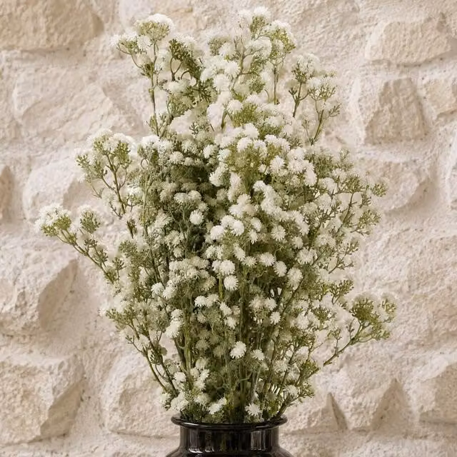 Leaf Premium Artificial White Gypsophila Floral Stems, Pack of 6, Height: 85 cm – 1