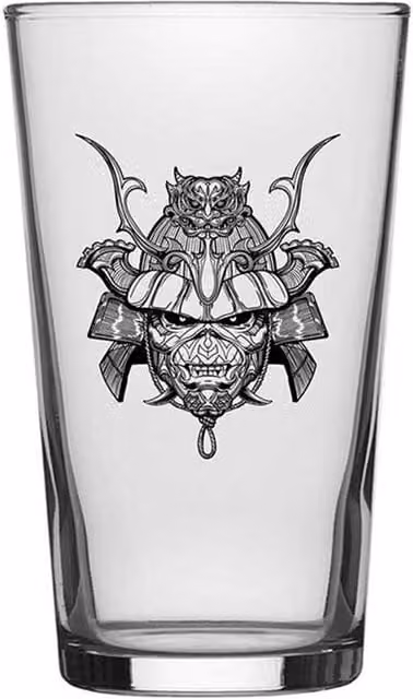 Iron Maiden Senjutsu Beer Glass, Clear and Black, 568 ml