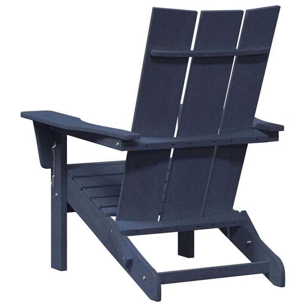Berkfield Home Folding Adirondack Chair in Navy Blue, W/D/H: 74.5 x 80.5 x 90 cm – 5