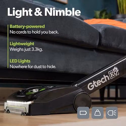 Gtech AirRAM MK2 K9 Lightweight Cordless Bagless Vacuum Cleaner with 40 Minute Runtime – 6