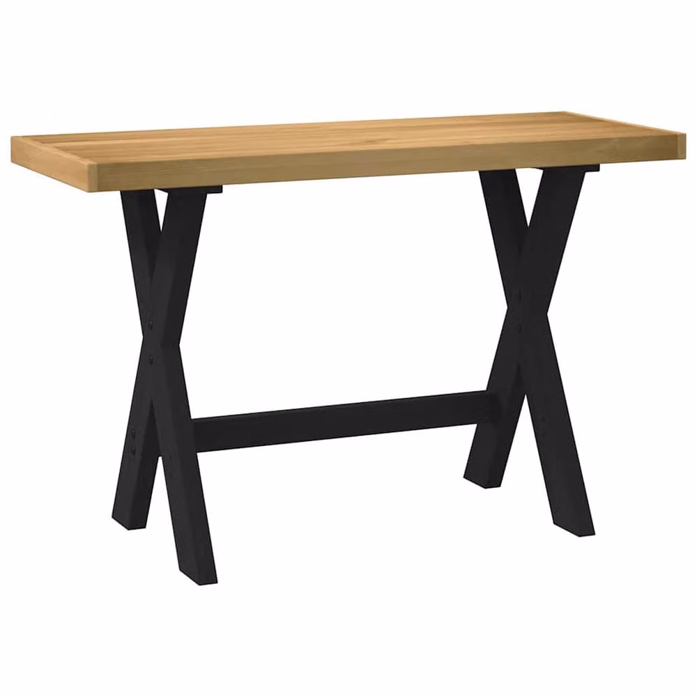 Berkfield Home NOAIN Writing Desk in Brown Solid Pine with X-Shaped Legs, W: 120 cm, D: 50 cm, H: 75 cm – 2