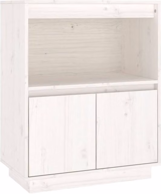 Berkfield Home White Solid Wood Pine Sideboard W: 60 cm, D: 34 cm, H: 75 cm
