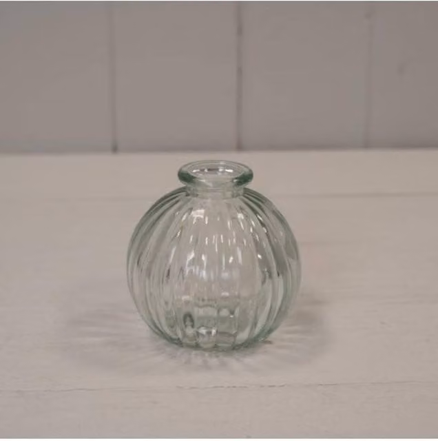 KDMD Round Clear Glass Tabletop Vase