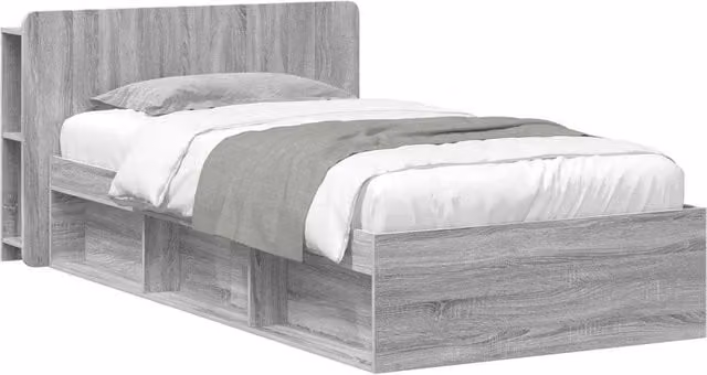Berkfield Home Grey Sonoma Bed Frame with Storage Drawers, W: 80 cm, L: 200 cm, Engineered Wood – 1