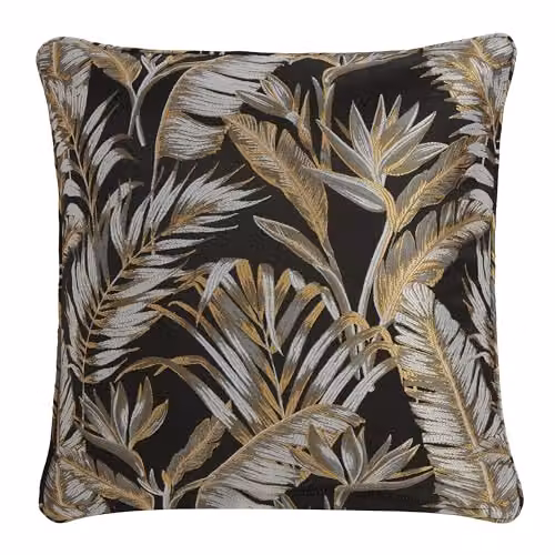 Ulster Weavers Laurence Llewelyn-Bowen Paradise Palm Jacquard Filled Cushion, Black and Gold, W/D/H: 43 x 43 x 43 cm – 3