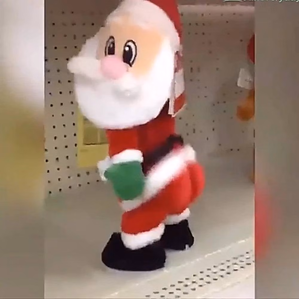 FLAVORA Dancing Santa Claus Animated Twerking Christmas Decoration in Red, W/D/H: 100 x 100 x 100 cm – 4